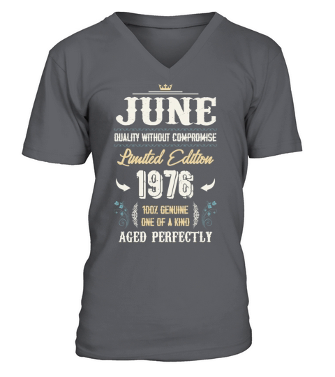 June 1976 Vintage Birthday Present V-Neck T-shirt