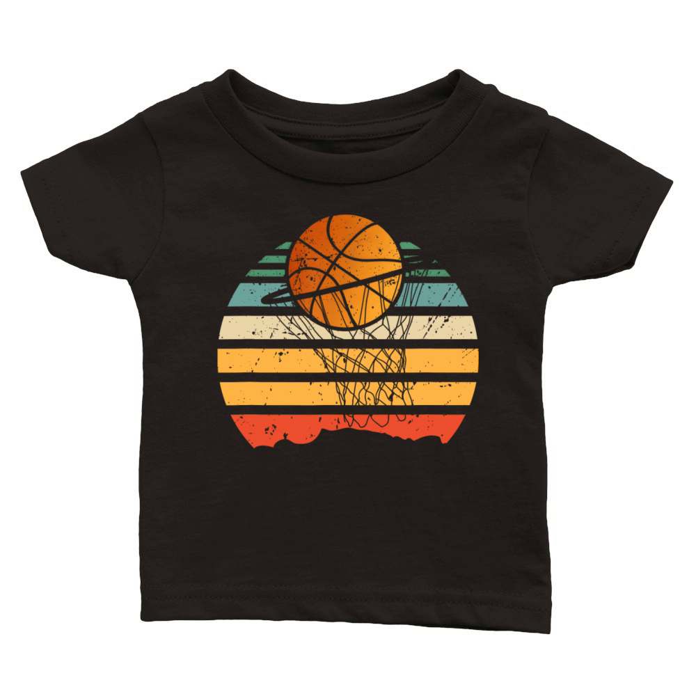 Ball On Basket Basketball Vintage Sport Player Classic Baby Crewneck T-shirt