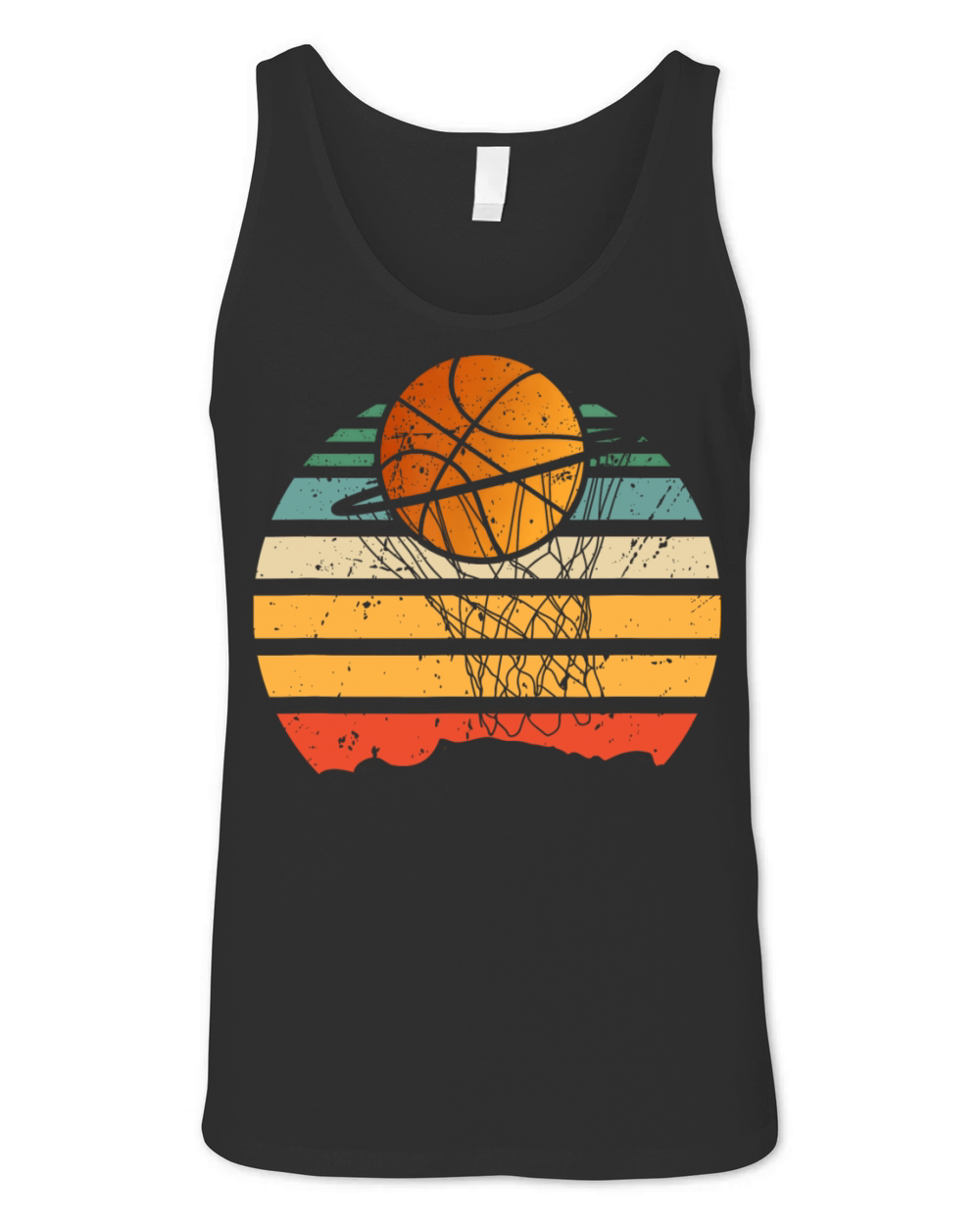 Ball On Basket Basketball Vintage Sport Player Unisex Jersey Tank