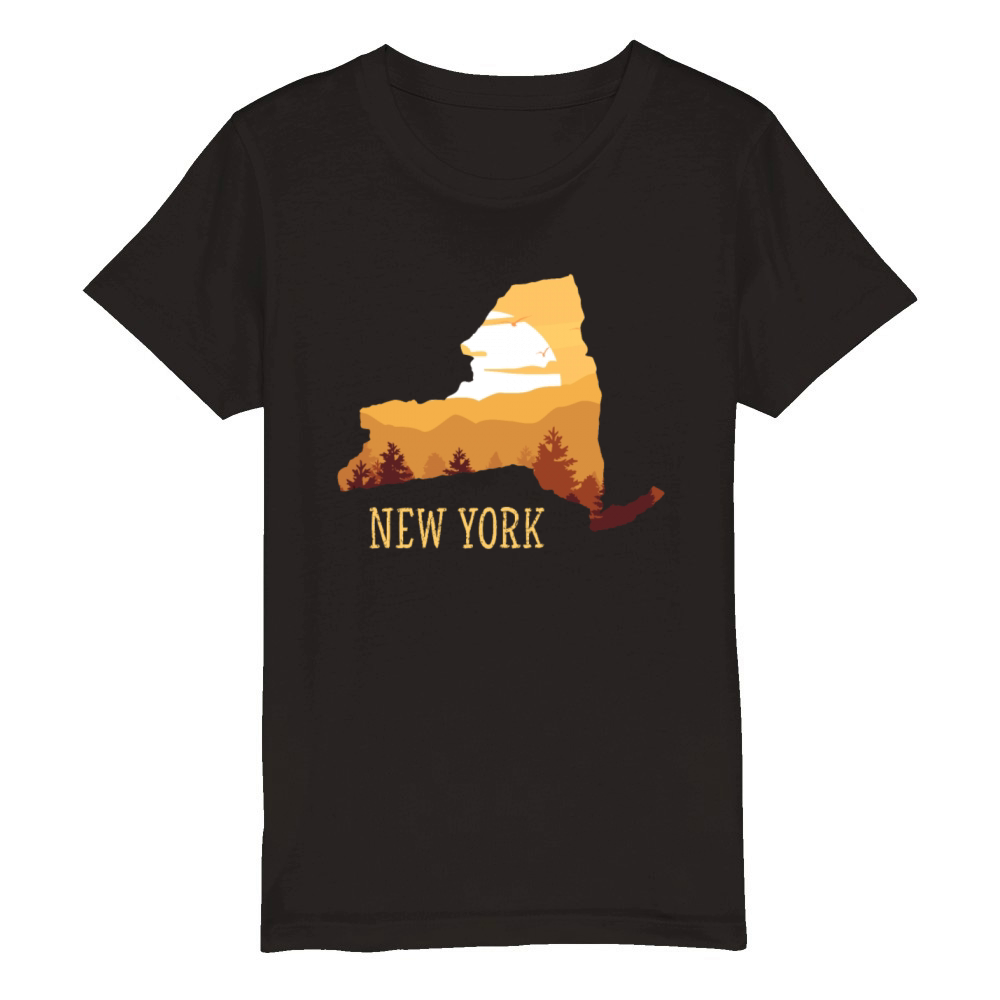 New York Usa Staate Organic Kids Crewneck T-shirt
