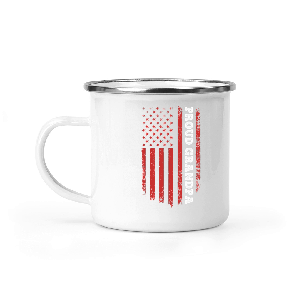 Fathers Day Ideas USA Flag Grandpa - Proud Grandpa Camping Mug