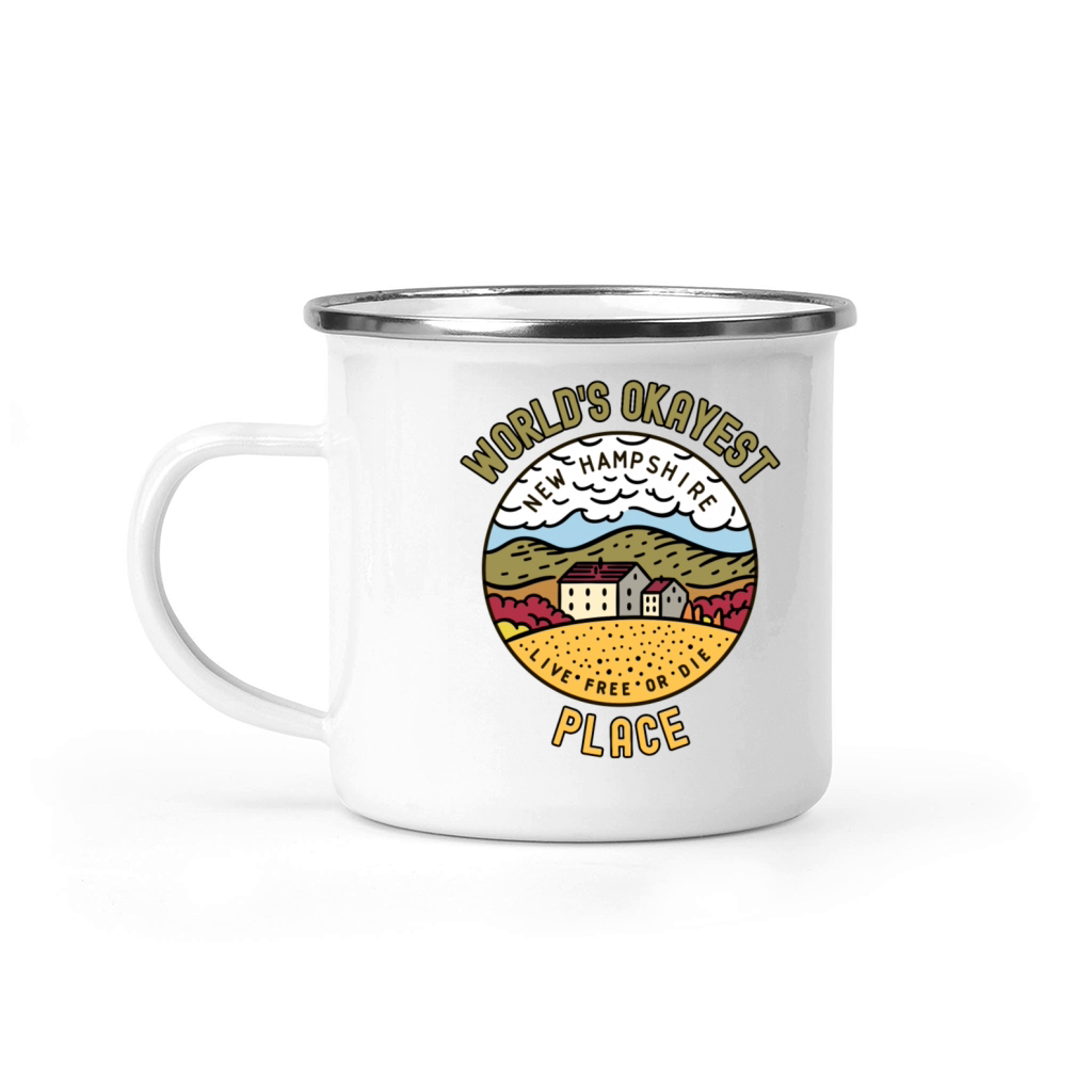 world s okayest place new hampshire Camping Mug