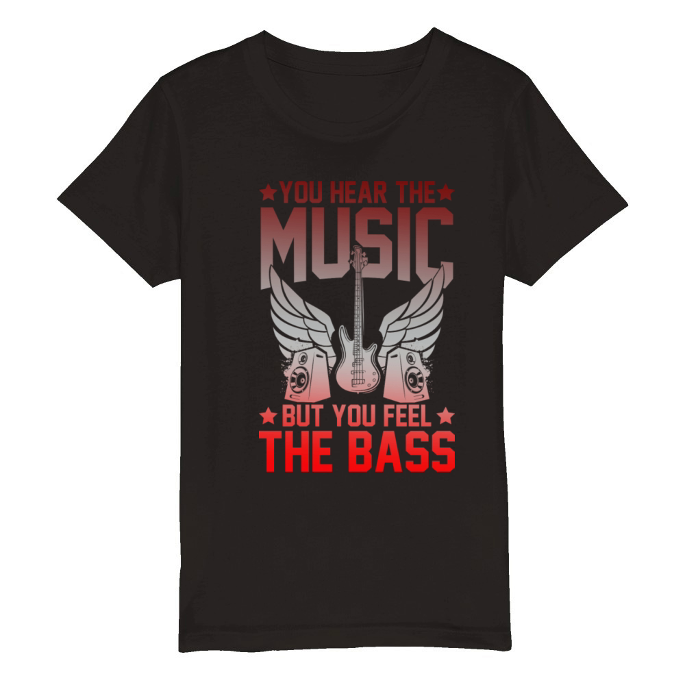 Funny Music Quote Bass Guitar Organic Kids Crewneck T-shirt