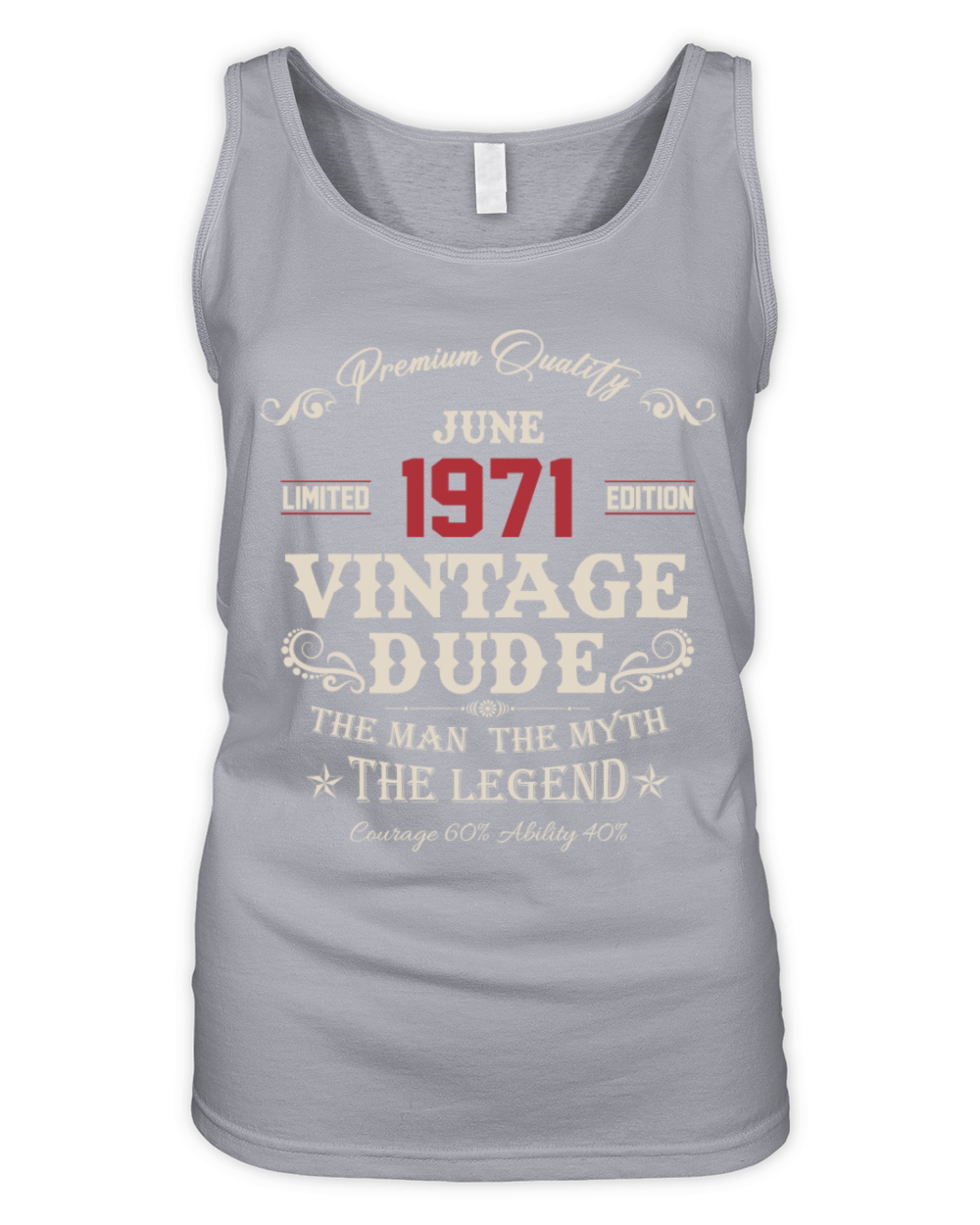 June 1971 Vintage Birthday Present Organic Women's Tank Top