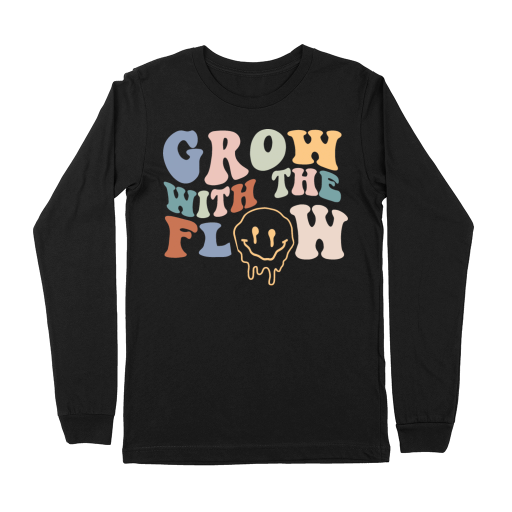 Grow With The Flow 70s Boho Peace Hippie Gift Premium Long Sleeve
