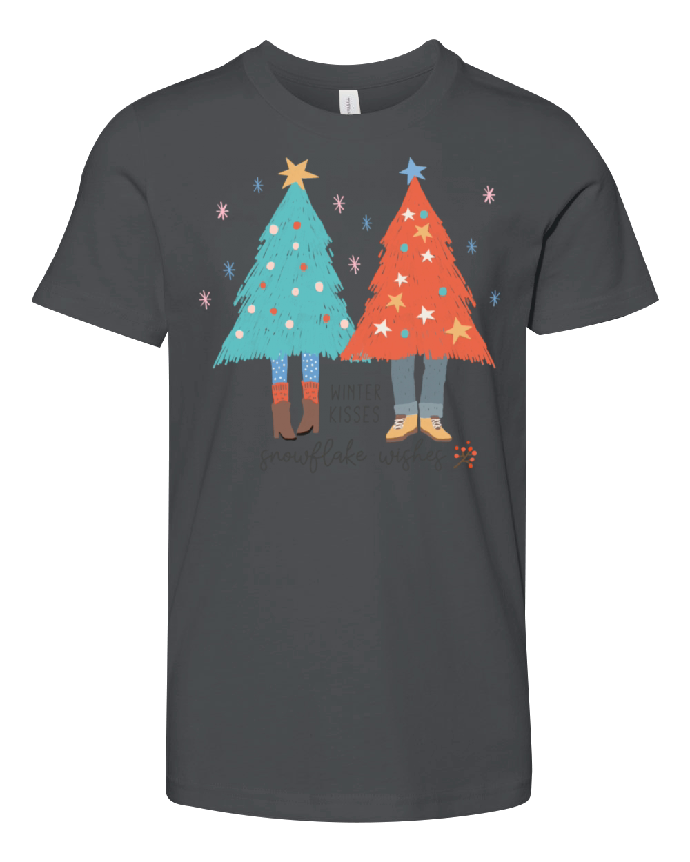 Retro Vintage Christmas Tree Youth Unisex Jersey Tee