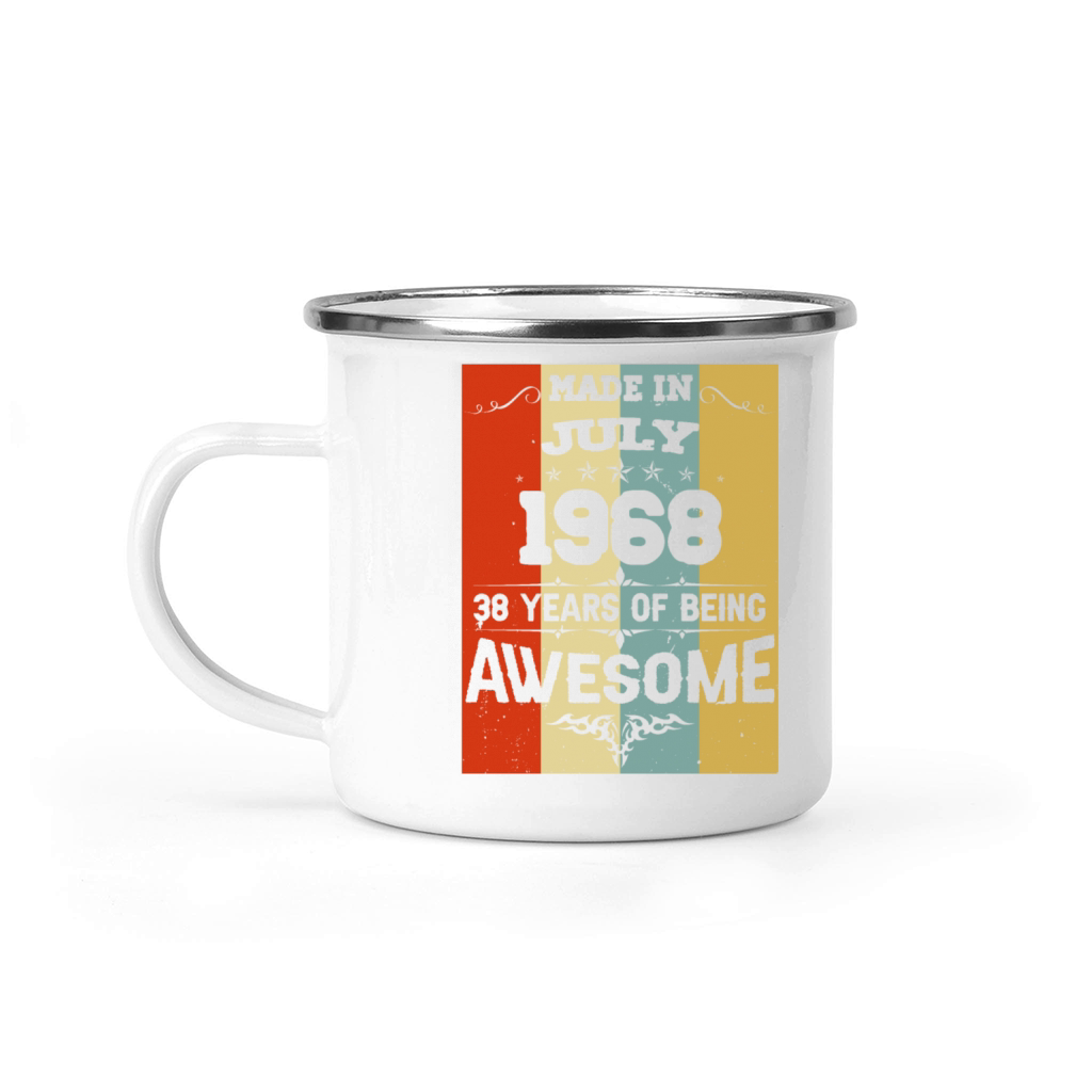 July 1968 Vintage Birthday Present Camping Mug