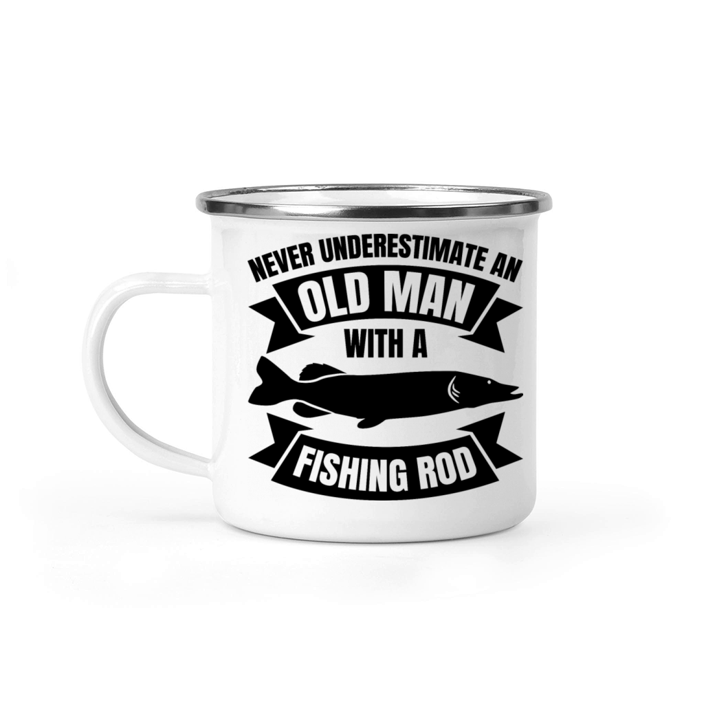 Never Underestimate An Old Fishing Guy Camping Mug