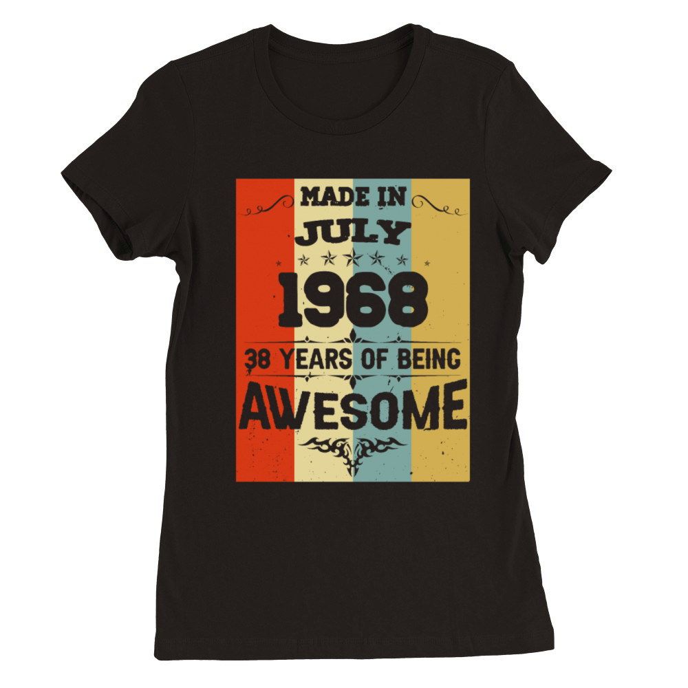 July 1968 Vintage Birthday Present Premium Womens Crewneck T-shirt