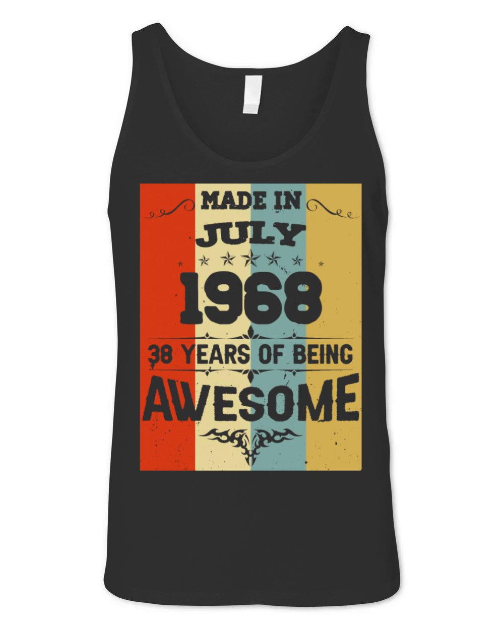 July 1968 Vintage Birthday Present Unisex Jersey Tank