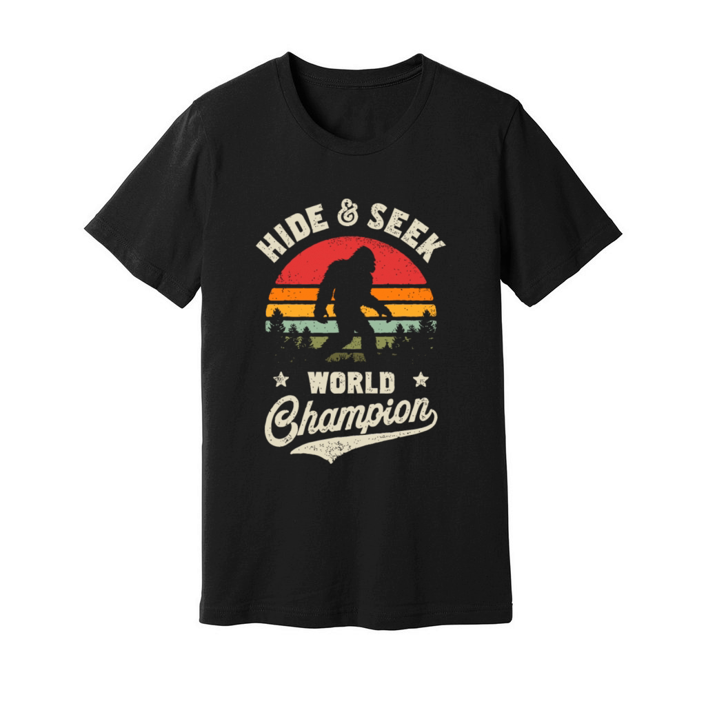 Bigfoot Hide And Seek World Champion Sasquatch Ret Unisex Jersey Tee