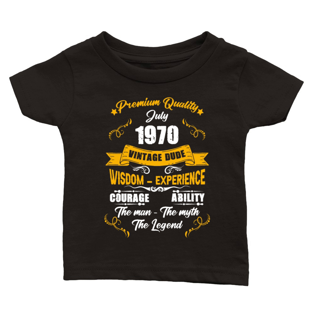 July 1970 Vintage Birthday Present Classic Baby Crewneck T-shirt