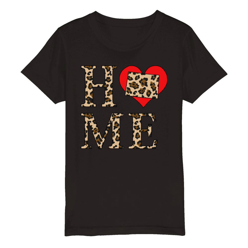 Colorado Home Leopard Print Organic Kids Crewneck T-shirt