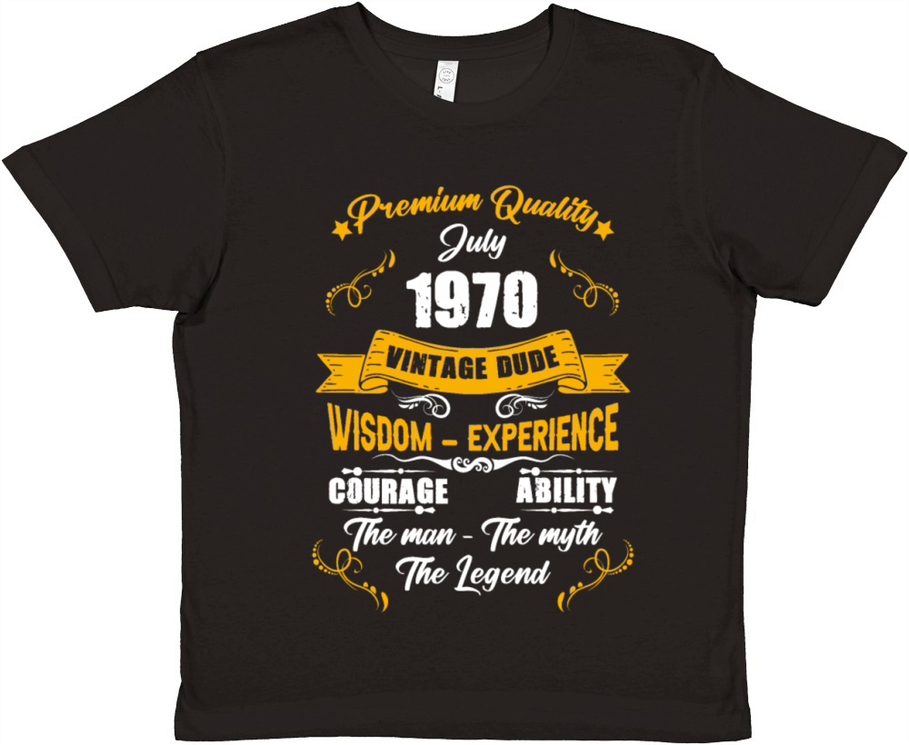 July 1970 Vintage Birthday Present Premium Kids Crewneck T-shirt