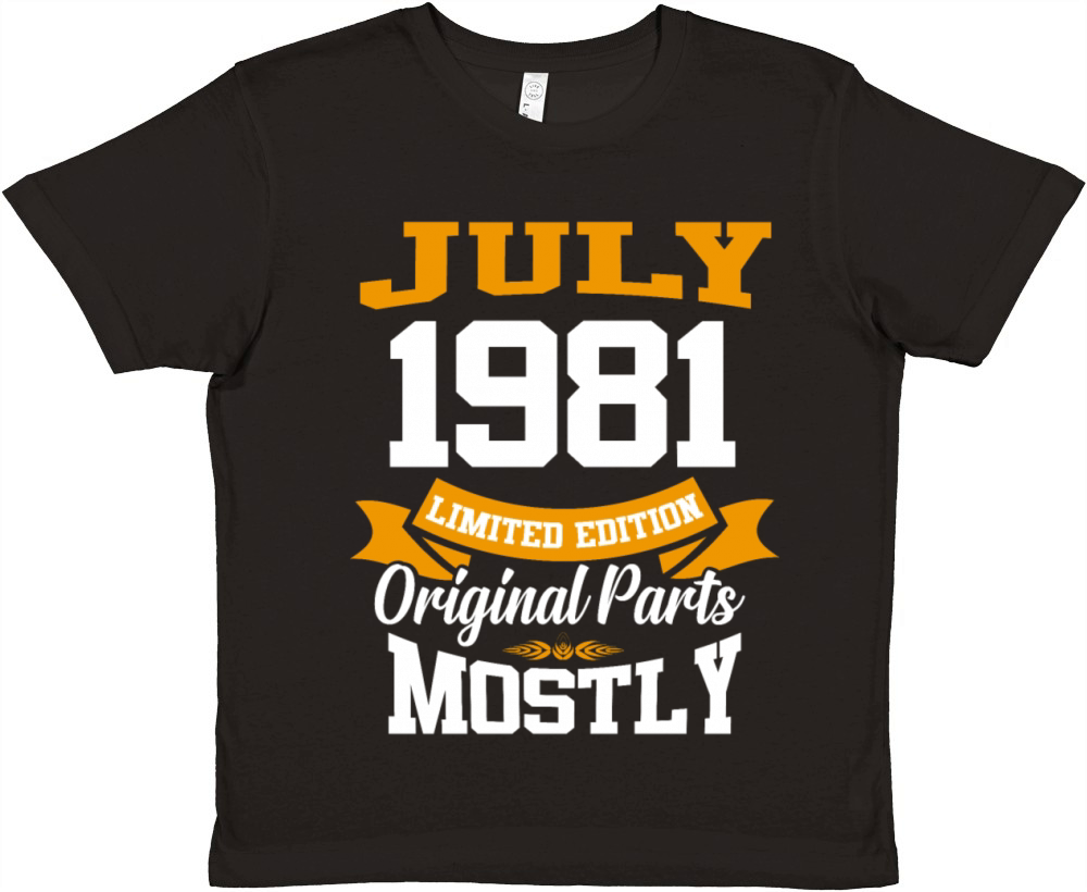July 1981 Vintage Birthday Present Premium Kids Crewneck T-shirt
