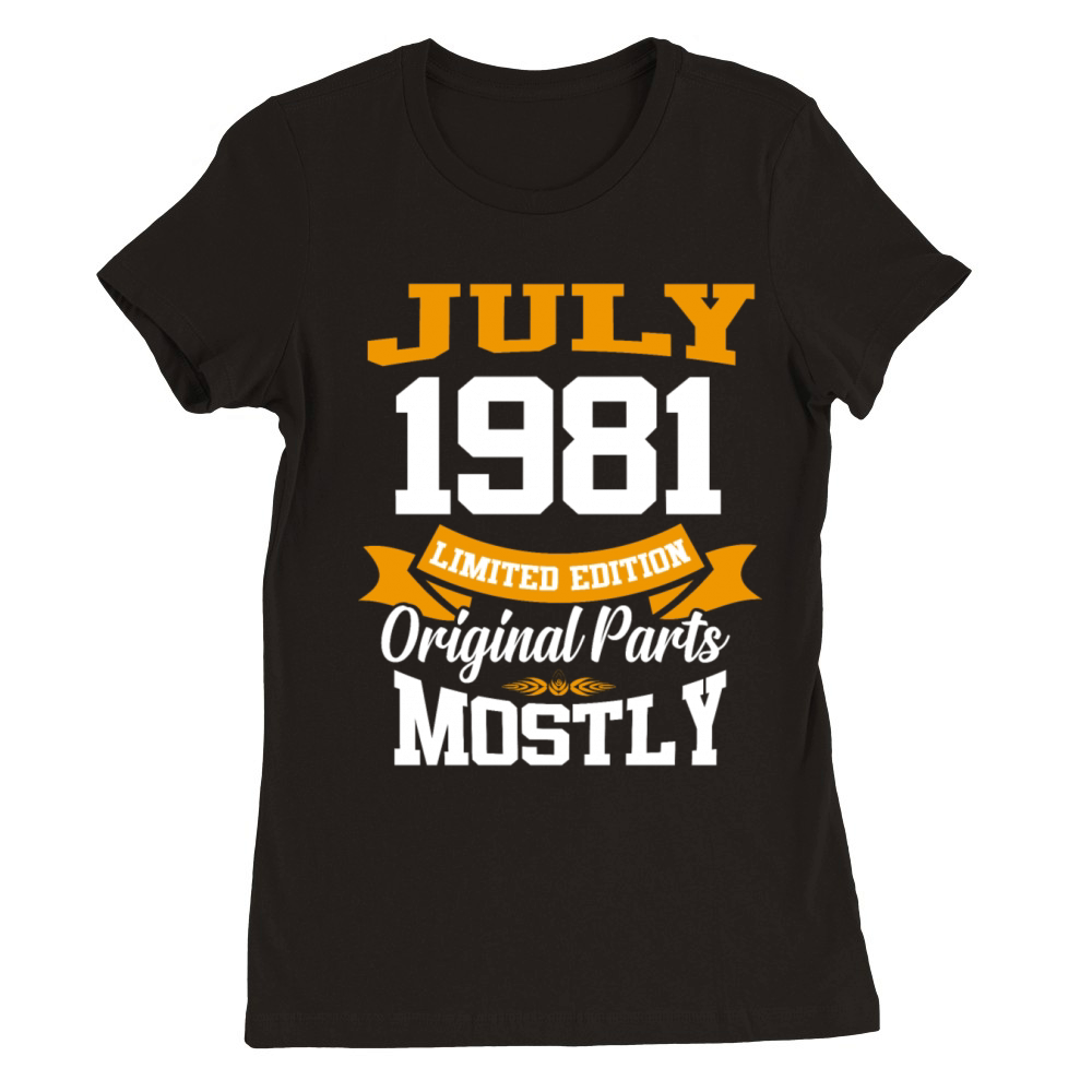 July 1981 Vintage Birthday Present Premium Womens Crewneck T-shirt