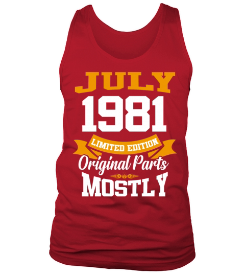 July 1981 Vintage Birthday Present Tank Top Unisex