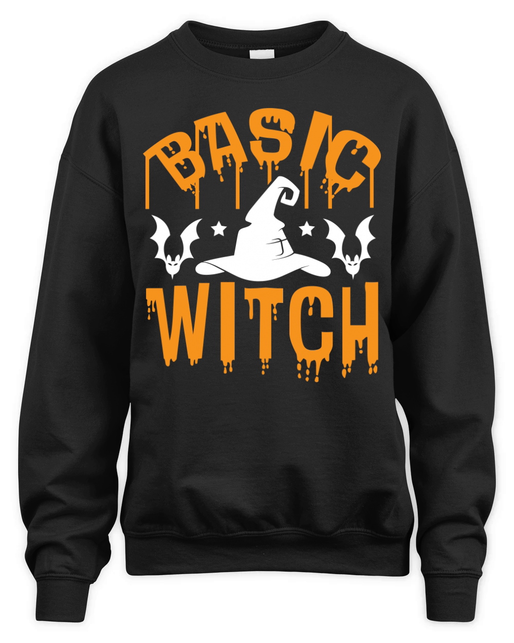 Basic Witch Halloween Bleached Shirt Unisex Premium Crewneck Sweatshirt