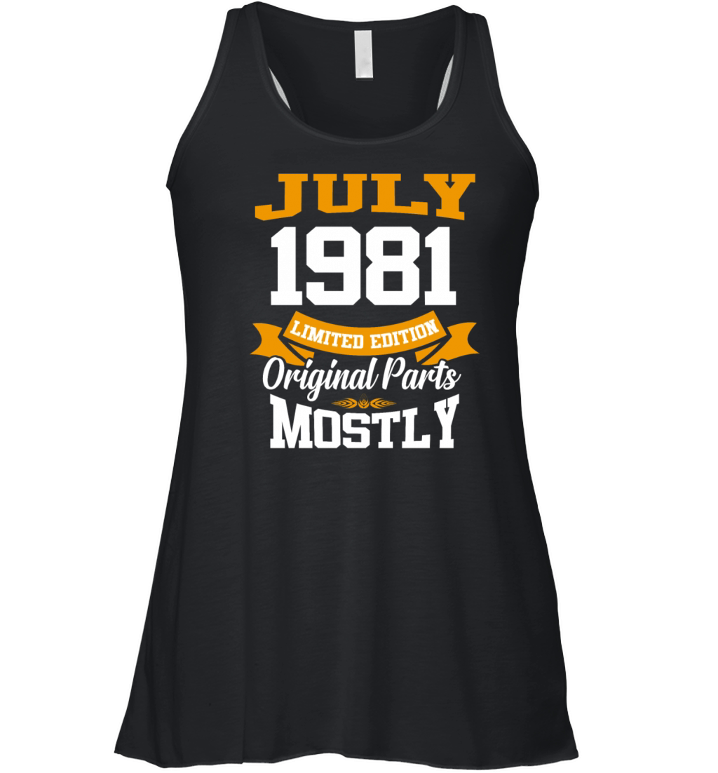 July 1981 Vintage Birthday Present Women's Flowy Tank Top