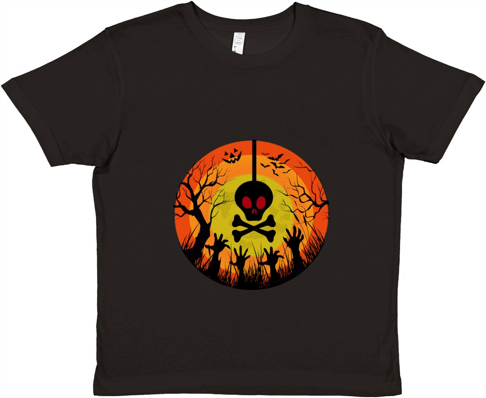 Halloween Skeleton Premium Kids Crewneck T-shirt