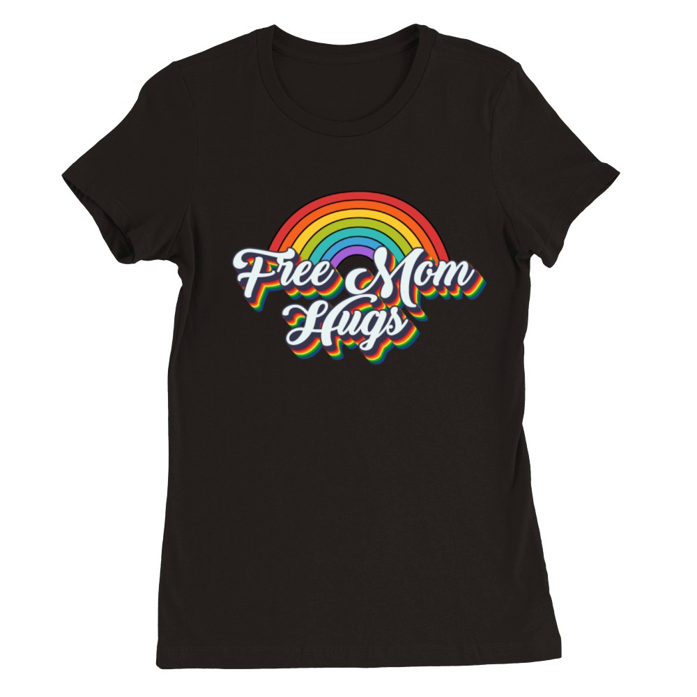 Free Mom Hugs LGBTQ Rainbow LGBTQ Free Mom Hugsfre Premium Womens Crewneck T-shirt