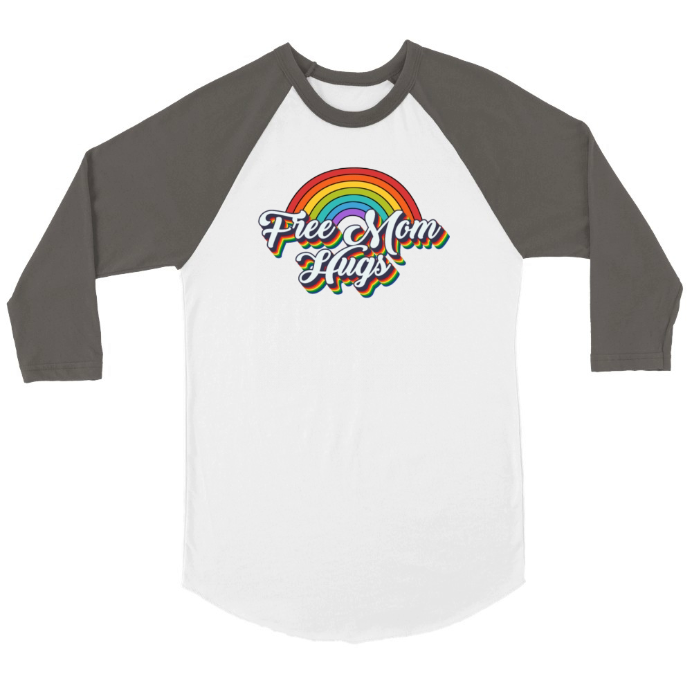 Free Mom Hugs LGBTQ Rainbow LGBTQ Free Mom Hugsfre Unisex ¾ sleeve Raglan T-shirt
