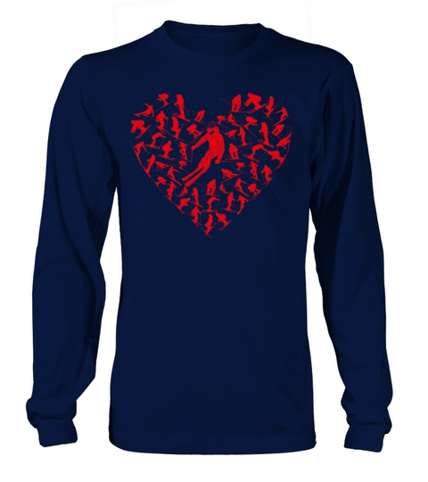 Heart Full Ski Winter Sport Lovers Valentine Gift Long sleeved Unisex