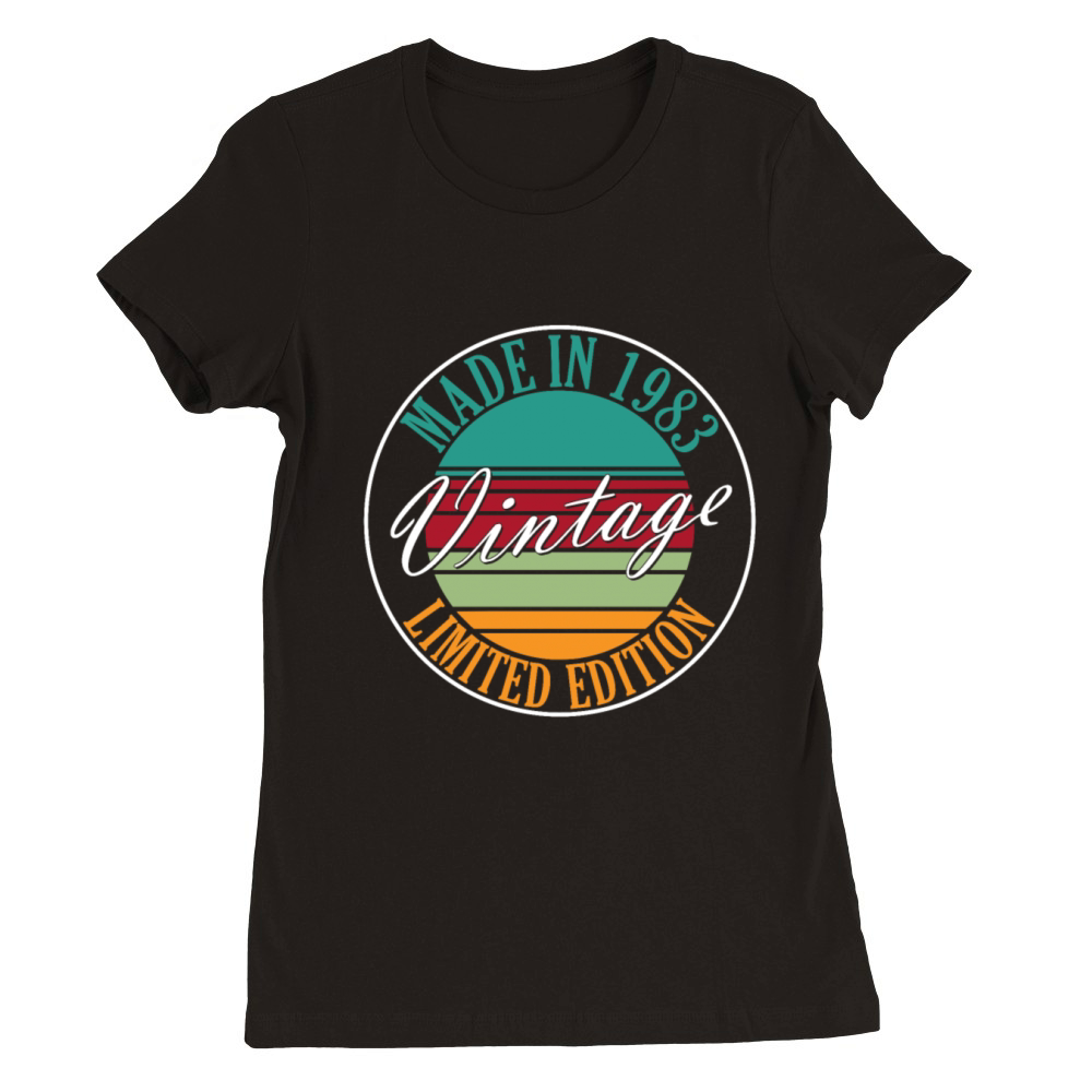 Made in 1983 vintage retro birthday Premium Womens Crewneck T-shirt