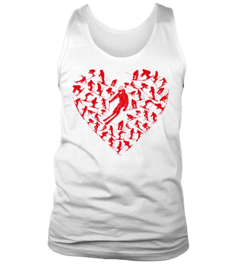 Heart Full Ski Winter Sport Lovers Valentine Gift Tank Top Unisex