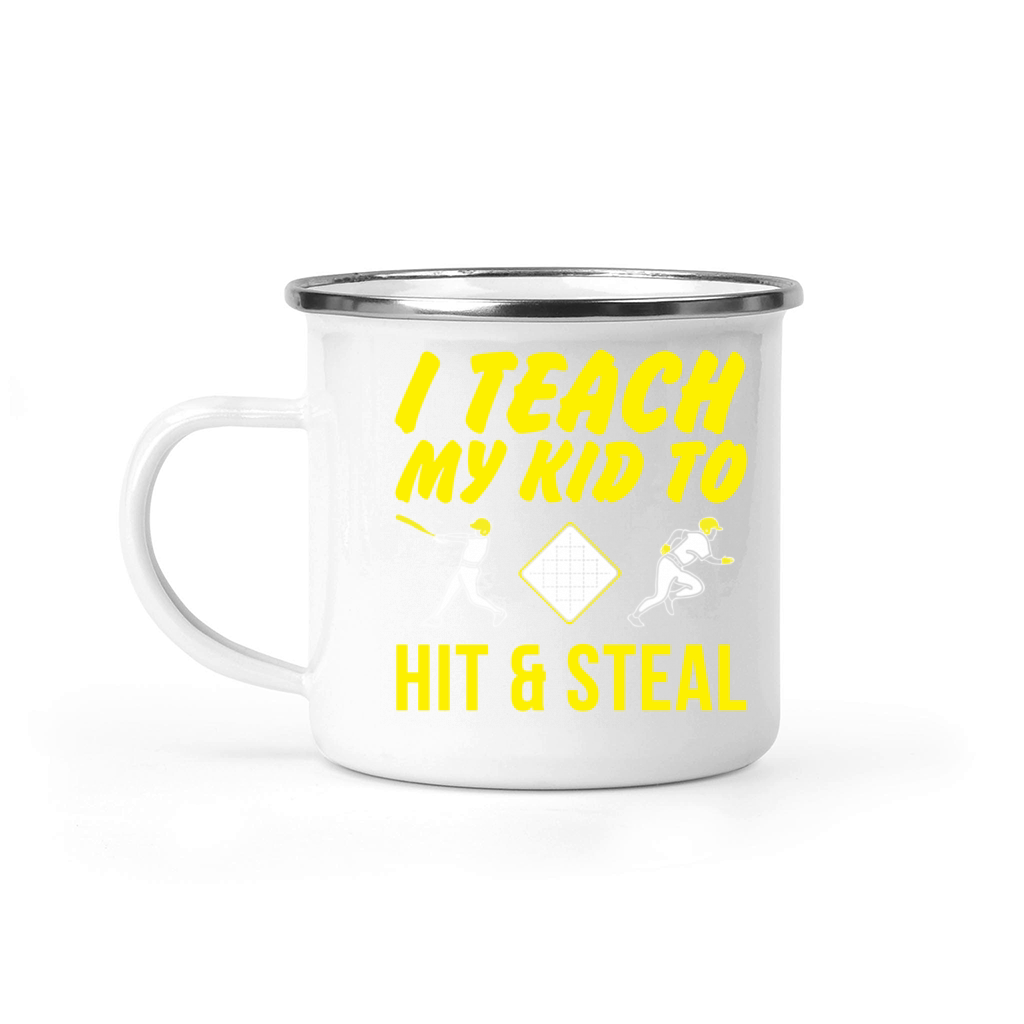Baseball I Teach My Kid To Hit and Steal Camping Mug
