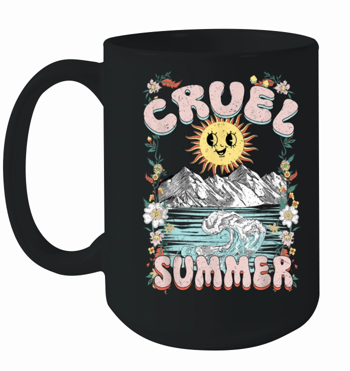 Cruel Vibes Summer Vintage Sunshine Ocean Wave Ceramic Mug