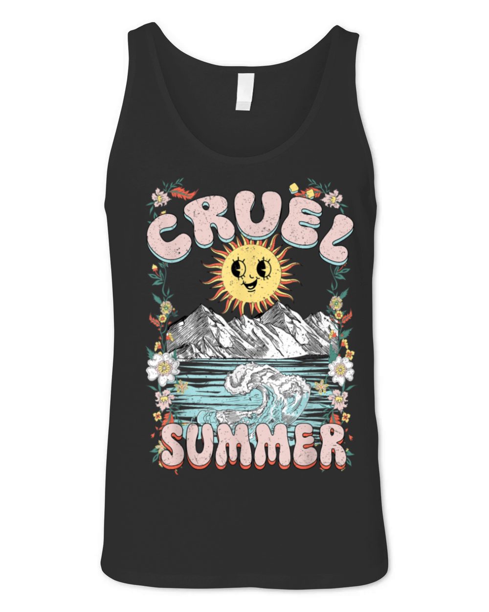 Cruel Vibes Summer Vintage Sunshine Ocean Wave Unisex Jersey Tank
