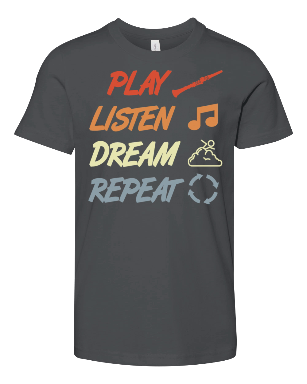 Clarinet Saying Vintage Style Youth Unisex Jersey Tee