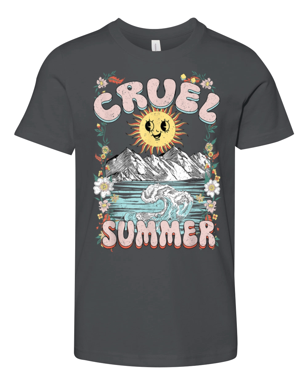 Cruel Vibes Summer Vintage Sunshine Ocean Wave Youth Unisex Jersey Tee