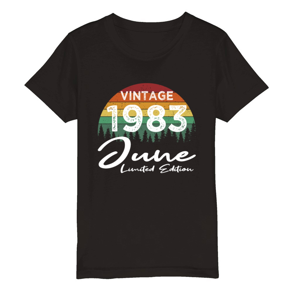 40th birthday june 1983 vintage 1983 Organic Kids Crewneck T-shirt