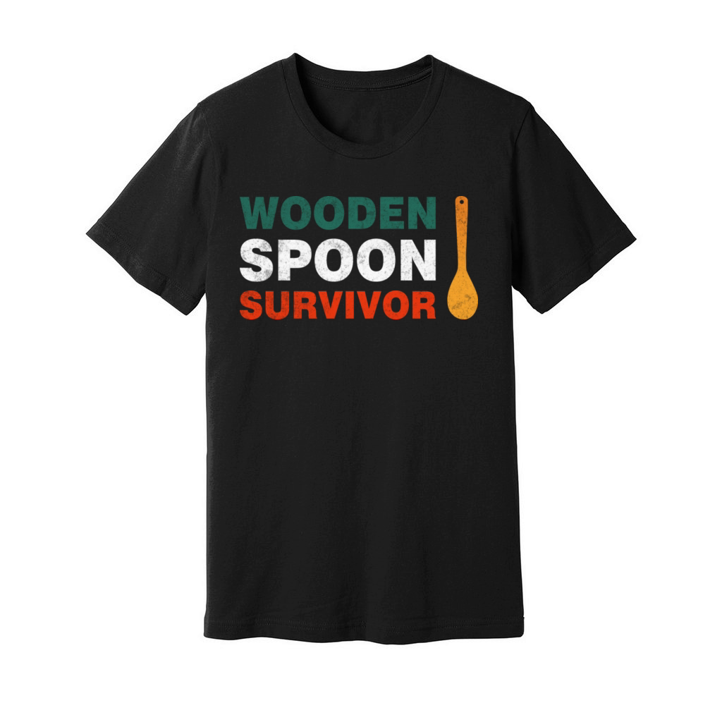 Wooden Spoon Survivor Funny Sayings Vintage Unisex Jersey Tee