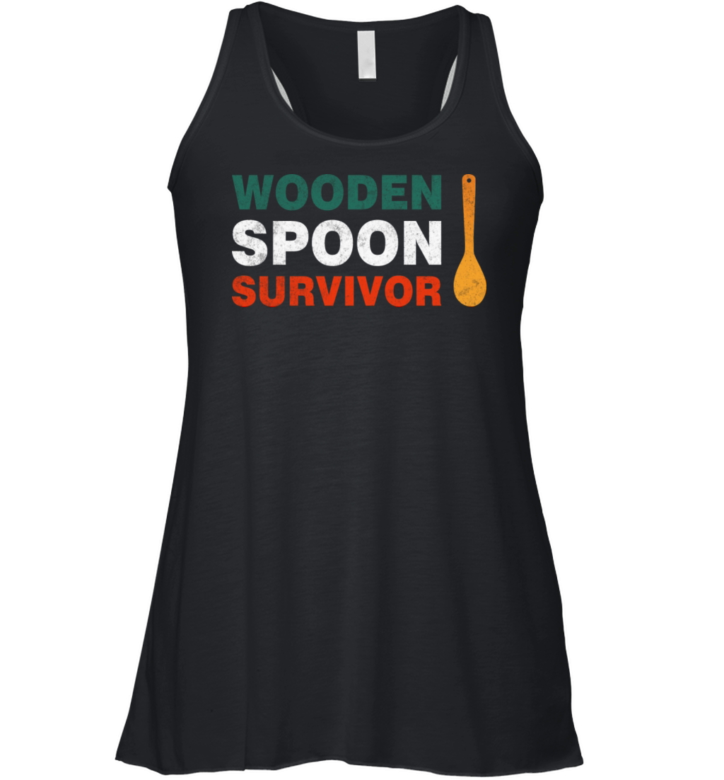 Wooden Spoon Survivor Funny Sayings Vintage Women's Flowy Tank Top