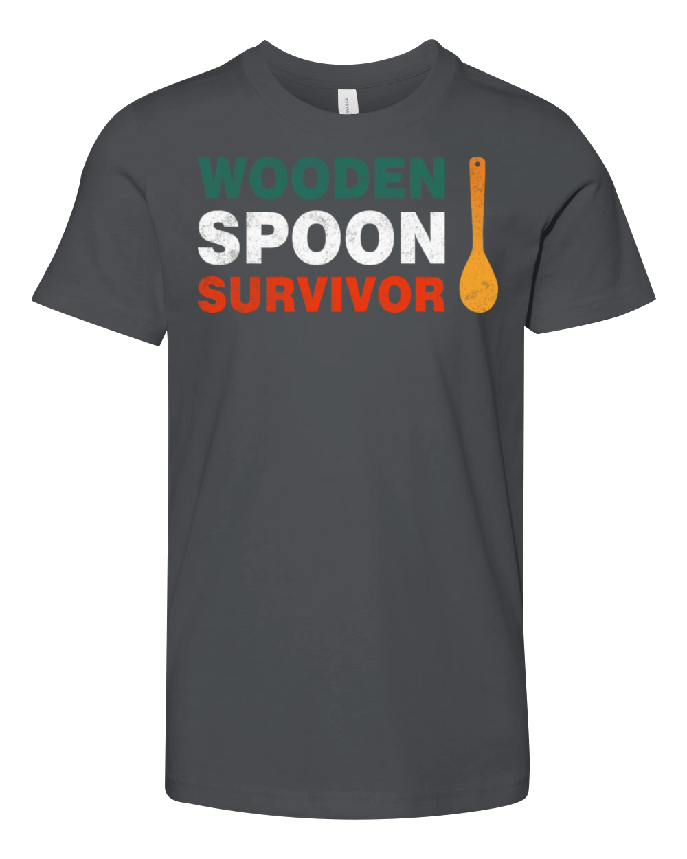 Wooden Spoon Survivor Funny Sayings Vintage Youth Unisex Jersey Tee