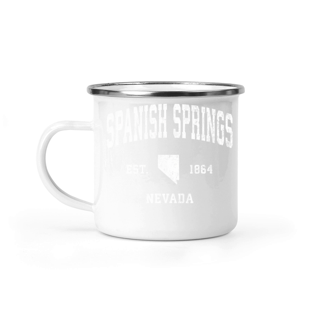 Spanish Springs Nevada Nv Vintage Athletic Sports Camping Mug
