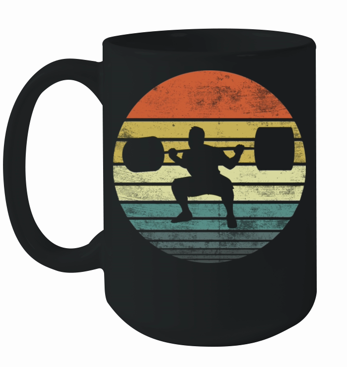 Powerlifting Weightlifting Retro Vintage Style Ceramic Mug