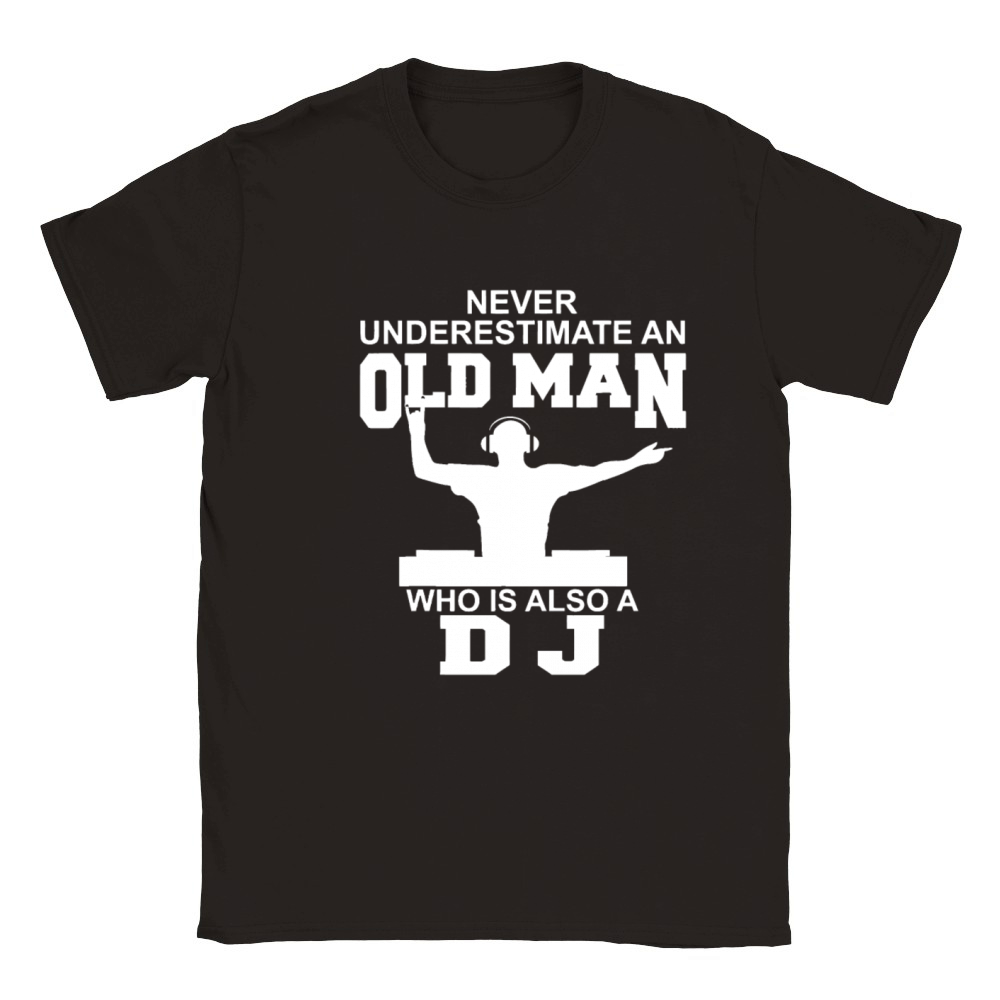 Never Underestimate An Old Man Who Is Also A DJ Classic Kids Crewneck T-shirt