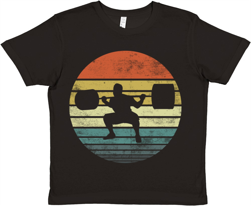 Powerlifting Weightlifting Retro Vintage Style Premium Kids Crewneck T-shirt