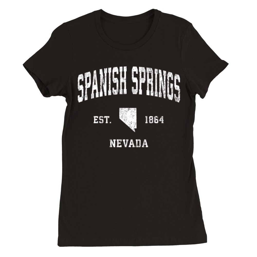 Spanish Springs Nevada Nv Vintage Athletic Sports Premium Womens Crewneck T-shirt