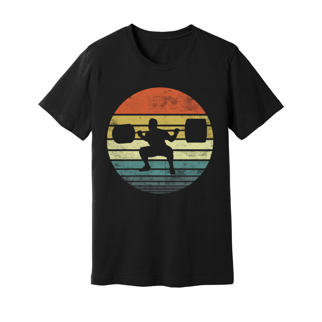 Powerlifting Weightlifting Retro Vintage Style Unisex Jersey Tee