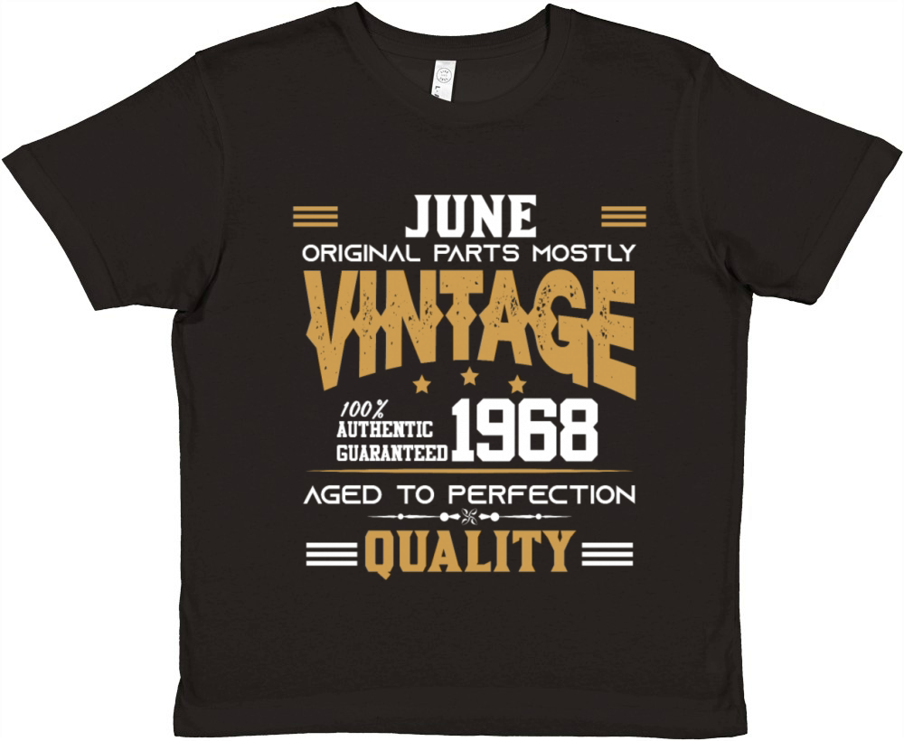 Vintage Aged To Perfection June 1968 Premium Kids Crewneck T-shirt