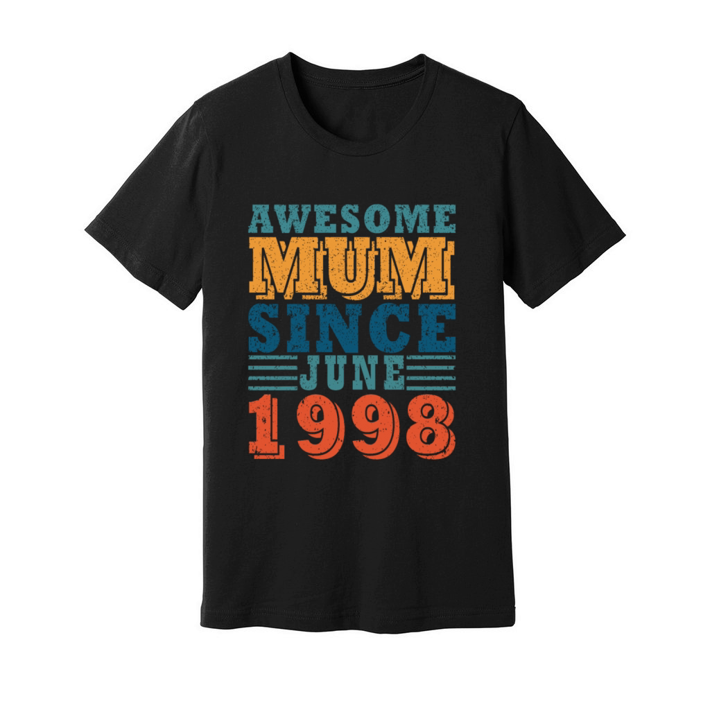 Mum June 1998 Year vintage Unisex Jersey Tee