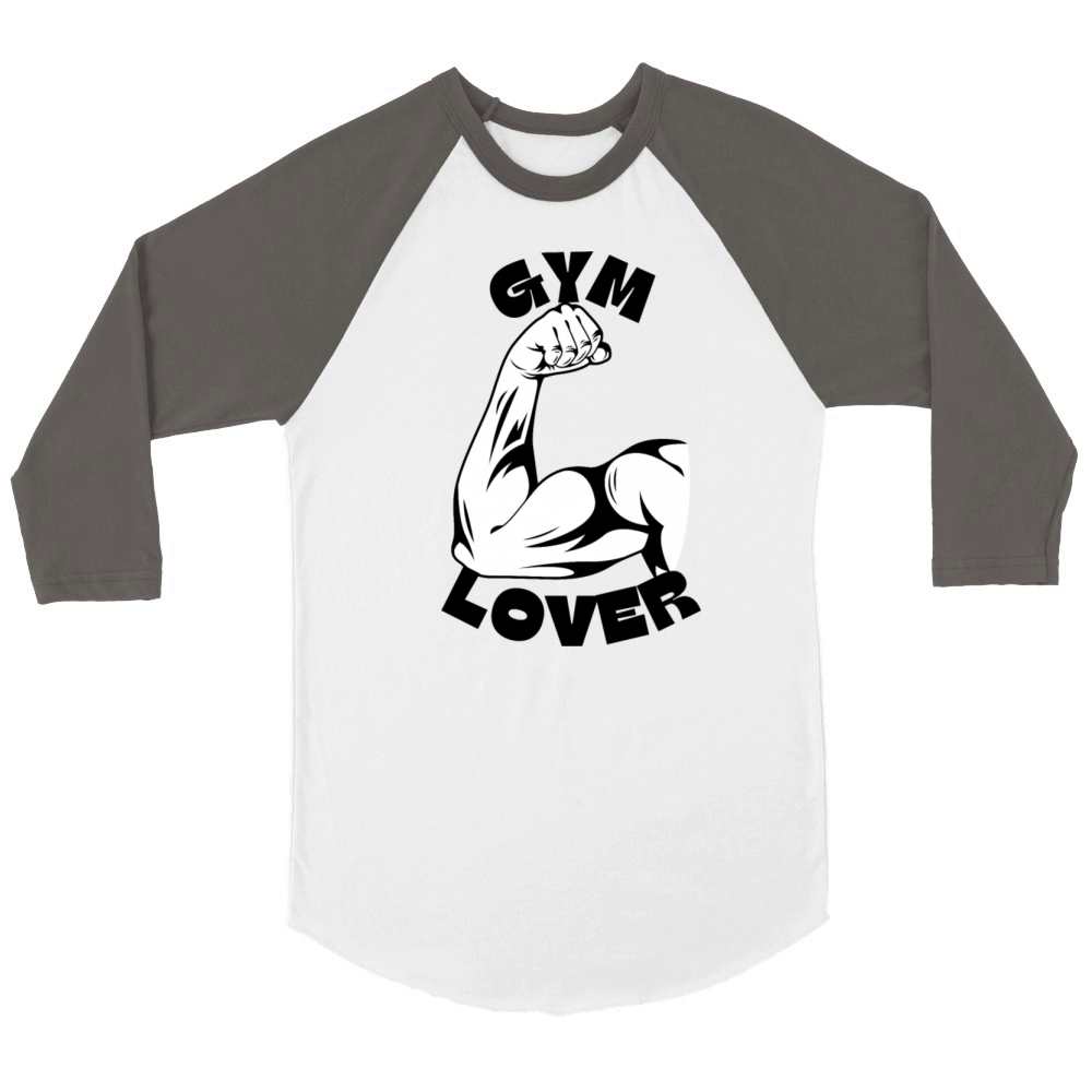 GYM LOVER Unisex ¾ sleeve Raglan T-shirt