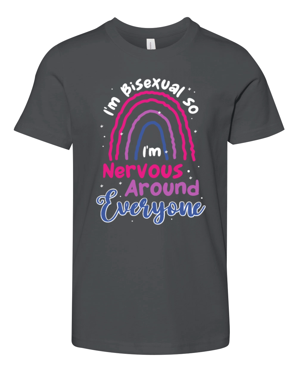 LGBTQ Pride Bisexual Nervous Around Everyone Youth Unisex Jersey Tee