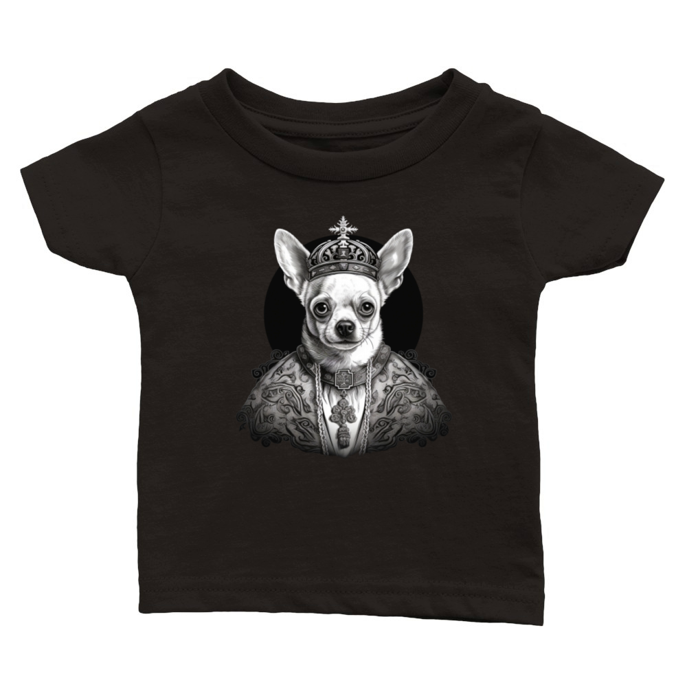 Chihuahua - Pope Dog Church Vatican Catholic Classic Baby Crewneck T-shirt