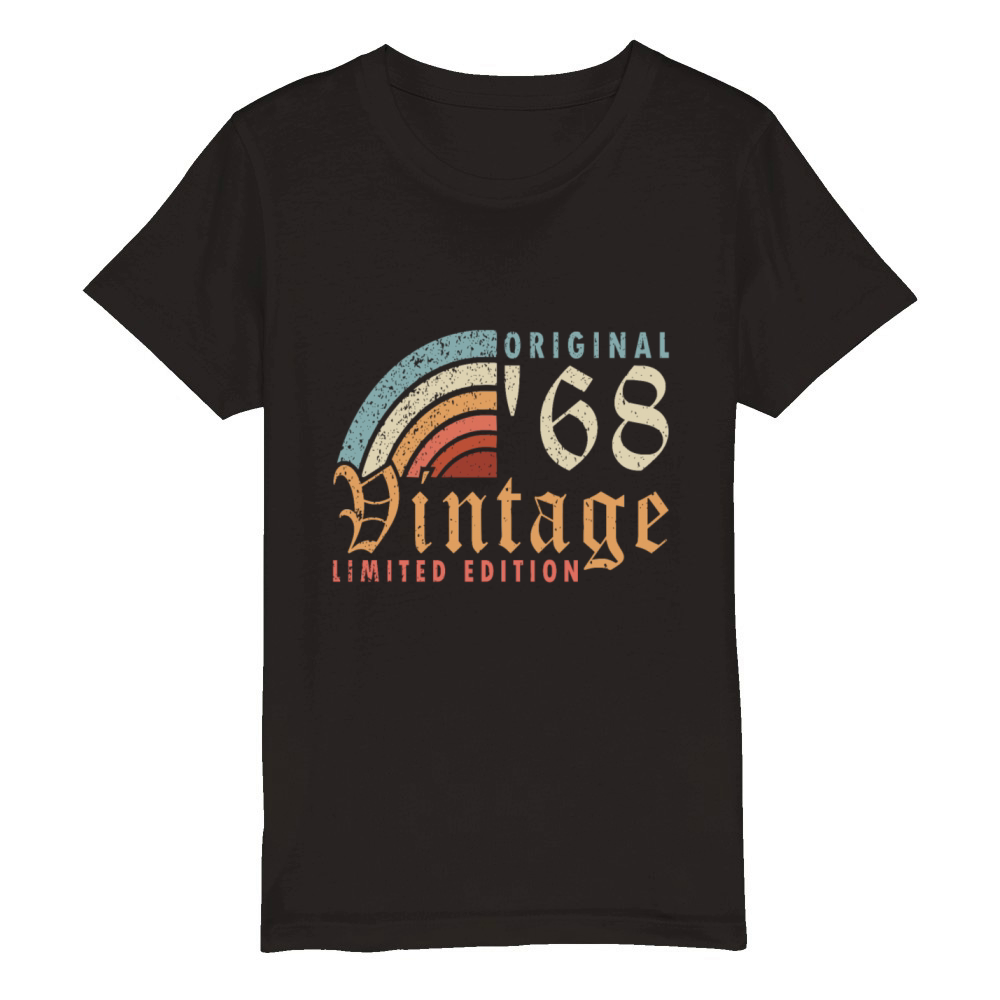 Vintage 1968 Retro Vintage Birthday Gift Organic Kids Crewneck T-shirt